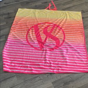 PINK Victoria's Large neon water proof beach towel